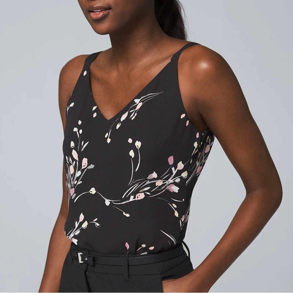 WHBM Ultimate Reversible Floral/ Dot Camisole, Size S, EUC
